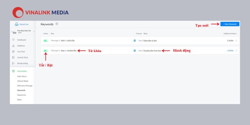 Hướng dẫn sử dụng Manychat hiệu quả - automation 3